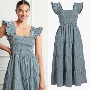 Hill House Home The Ellie Nap Dress in Emerald Gingham Large